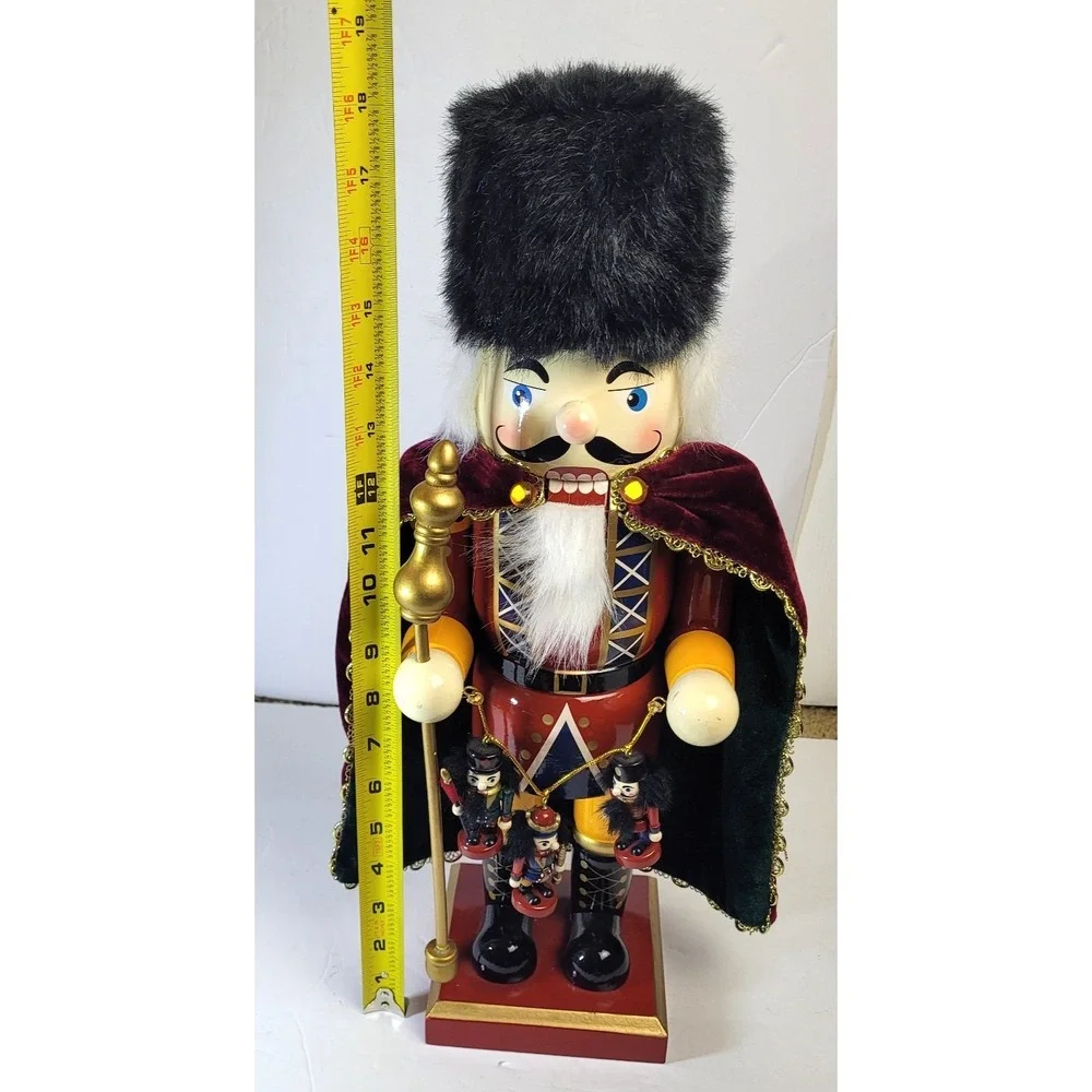 Vintage Nutcracker Christmas Red Green Glitter Hat‎ Opens Holiday Decor
